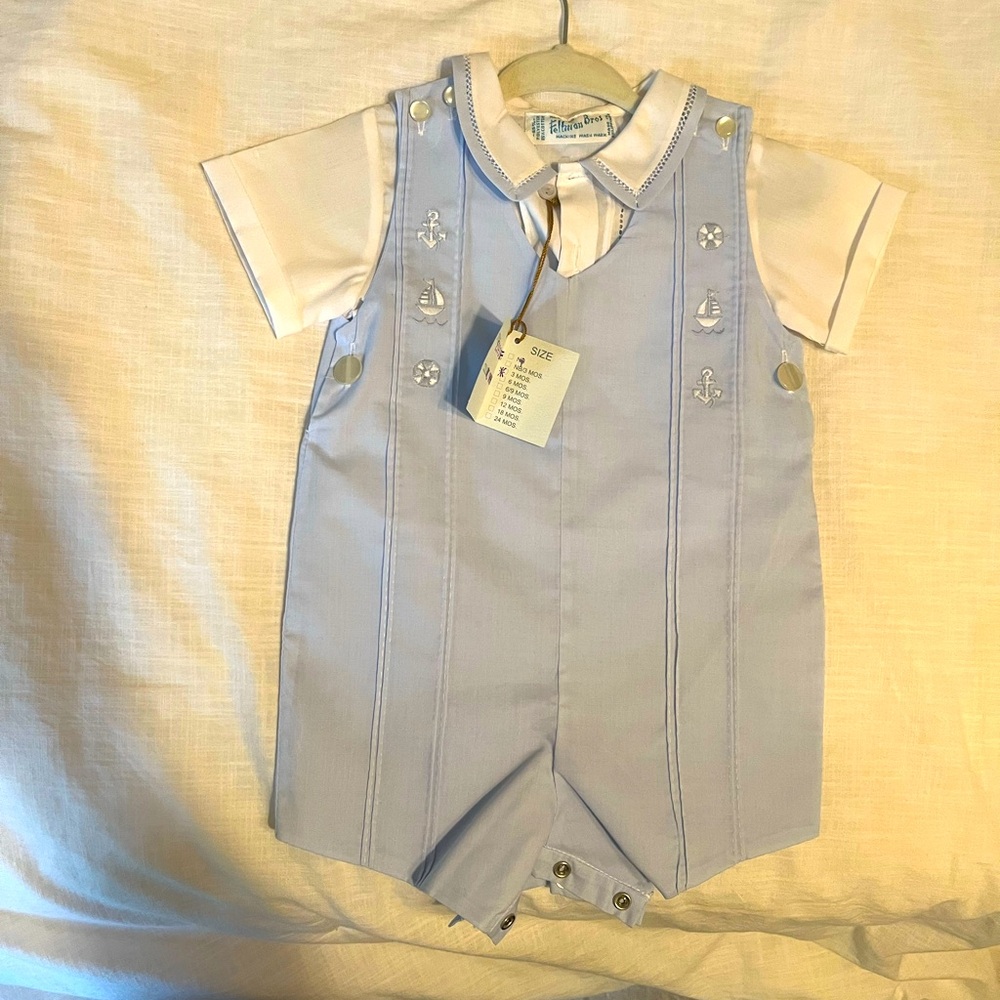 Feltman Brothers 2-Piece Nautical Shortall  3 Months